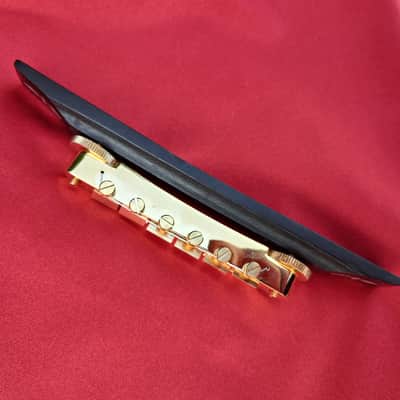 Inlaid ebony Bridge  for Gibson L-5 and high end Archtops Mid 70's - Ebony/Gold image 15