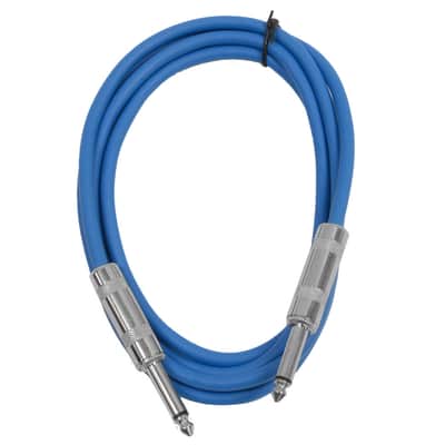 SEISMIC AUDIO New 6 PACK Blue 1/4" TS 6' Patch Cables - Guitar - Instrument image 2