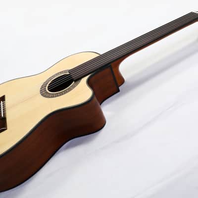 Agile Renaissance 6 String Fretless 625 Classical EQ CUT Classical Acoustic / Electric Guitar image 4