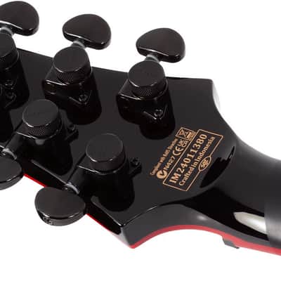 Schecter Sunset-6 ET Red Dawn Electric Guitar - Gloss Black (3892) image 10
