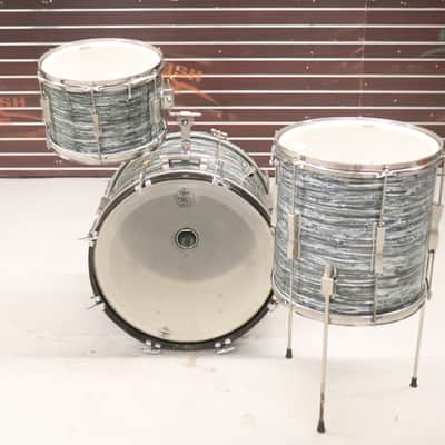 Ludwig Club Date 3pc Drum Kit Set Blue Oyster Pearl Vintage 1960's 20/14/12" image 11
