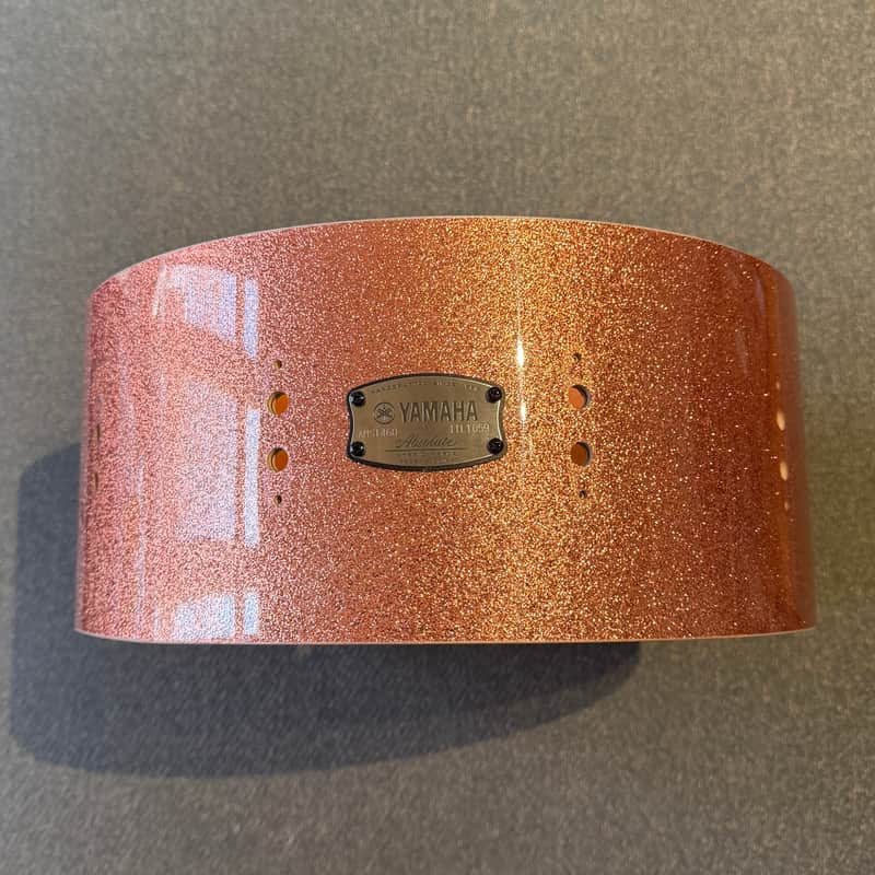 Yamaha 14x6 Absolute Hybrid Maple Snare Drum Bare Shell Pink Champagne Sparkle image 1