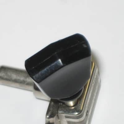 ONE near A+ genuine Gibson (Kluson) Deluxe Vintage Style Tuner for high D, A, low E side - PMMH model but with Black BUTTON (& says KLUSON DELUXE) + screws, washer, & nut with threaded shaft - HARDWARE: Nickel (from 2013 LPJ - NO guitar included) image 19