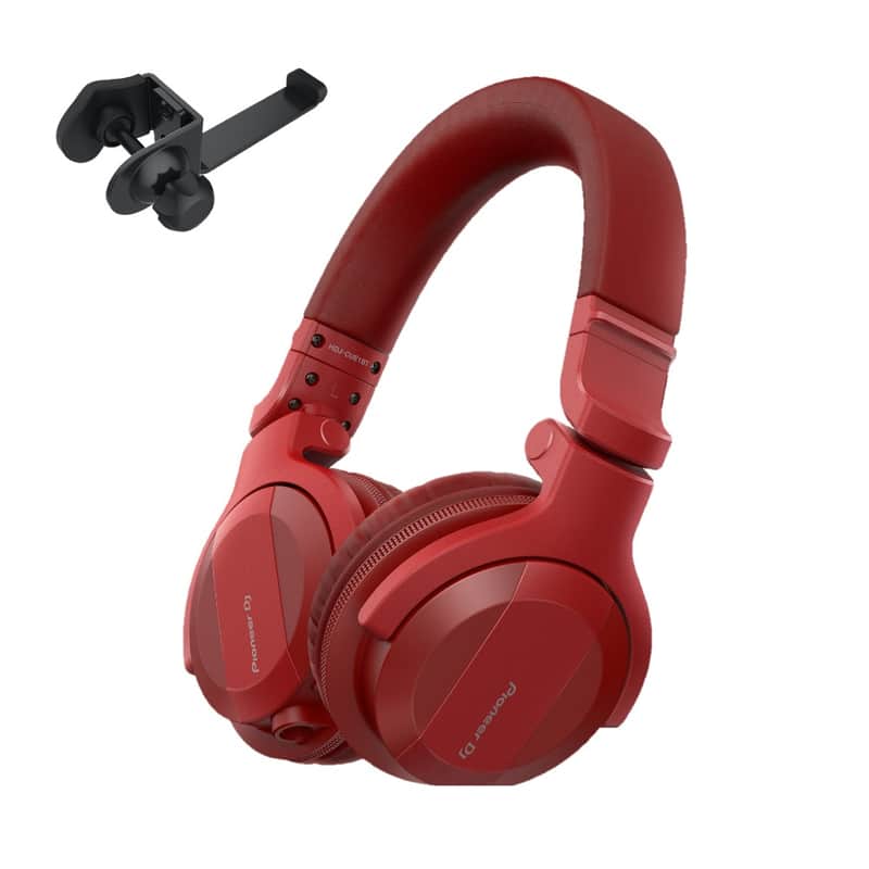 Pioneer DJ HDJ-CUE1BT Red BT Headphones + Hanger Clamp image 1