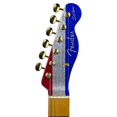 Fender Buck Owens Telecaster, Maple Fingerboard, Red, Silver and Blue Sparkle W/HSC (Used) image 5