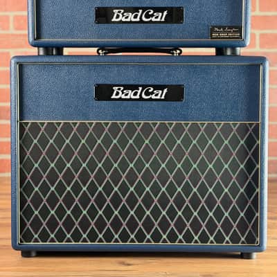 Bad Cat Custom MOD Shop Black Cat 30-watt Electric Guitar Amp Head - Custom Navy Blue Tolex (with Gold Piping) image 13