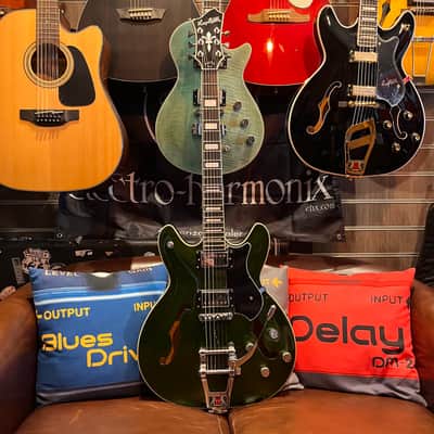 Hagstrom TREVIDLX-BLK Tremar Viking Deluxe Semi-Hollow with Tremolo - Limited Edition Emerald Green image 4