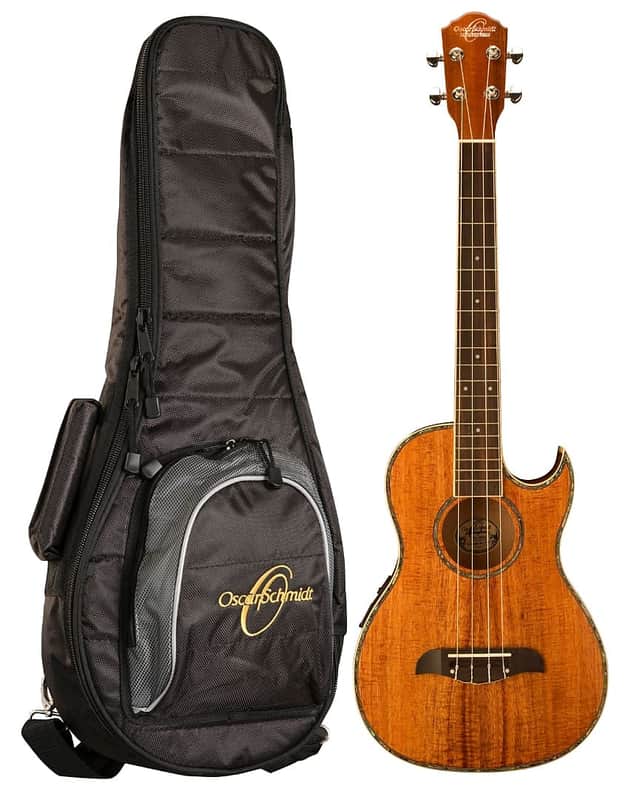 Oscar Schmidt OU55CEK Koa Top Wood Baritone Size Acoustic-Electric 4-String Ukulele w/Gig Bag image 1