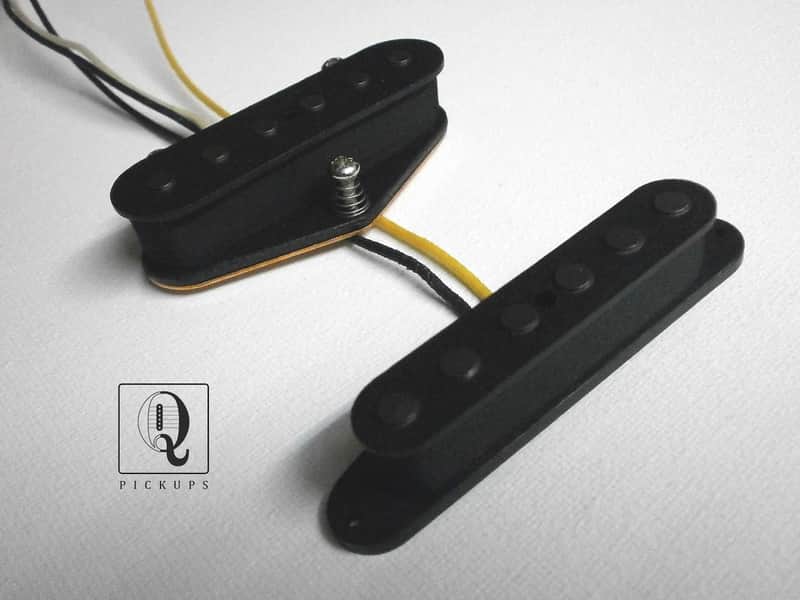 Telecaster Broadcaster A2 SET Bridge & Neck Hand Wound Fits Fender Tele Guitar by Q pickups image 1