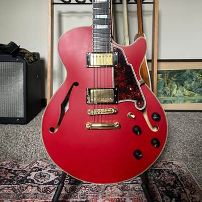 D'Angelico Deluxe SS Semi-Hollow Single Cutaway with Stop-Bar Tailpiece 2010s - Matte Cherry image 3
