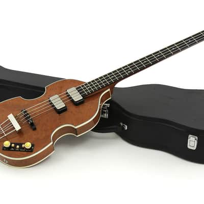 2015 Hofner Gold Label 500/1-MBU Violin Bass Walnut Stained Birdseye Maple image 8