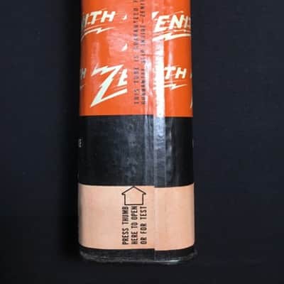NOS ZENITH 12J7G Coke Bottle AUDIO AMP VACUUM TUBE USA Sealed Tin I.7729-D image 2