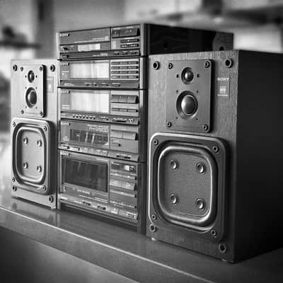 SONY FH-919CD GOLD Vintage Stereo Cassette Tape CD Boombox Side Panel image 5