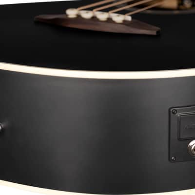 Ortega D7E-SBK-4 Deep Series 7 Spruce Top Mahogany Neck Medium Scale 4-String Acoustic-Electric Bass Guitar image 14
