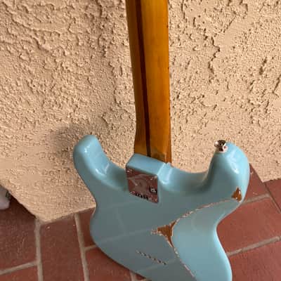 MJT Stratocaster Hardtail with Fender Jimi Hendrix Neck “Daphne Blue Heavy Relic” image 18