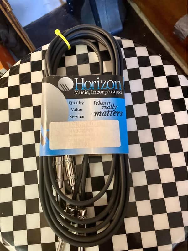 Horizon HADC12PPX stereo pair 1/4" 12' cable circa 90s/2000s - black NOS image 1