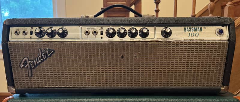 Fender Bassman 100 2-Channel 100-Watt Guitar Amp Head 1972 - 1976 - Silverface image 1