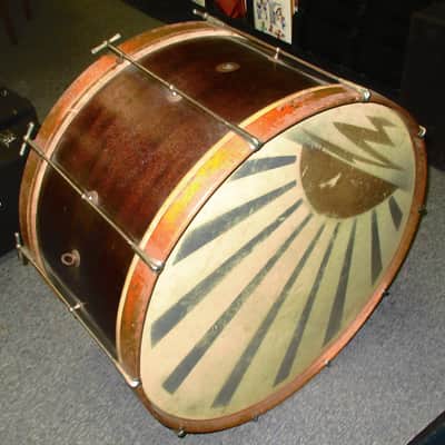 Ludwig & Ludwig Vintage 1920's Single Tension 26" Bass Drum 1920's Mahogany image 1