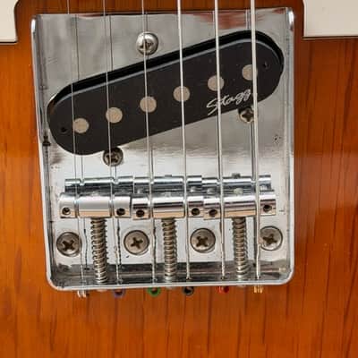 Stagg "T" Style Single-Cut Left-Handed Electric Guitar — Natural / Sunburst image 8