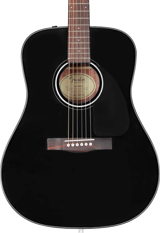Fender CD-60 Dreadnought V3 Acoustic Guitar w/Case. Walnut FB, Black image 1