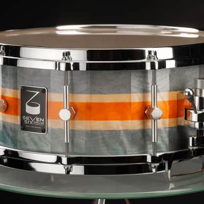 Seven Six Drum Company's The Flame Birch III 6x14 Custom Solid Stave Snare Drum image 1
