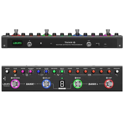 LEKATO Tank-G Multi Effects Electric Guitar Effect Pedal Guitar Effects Pedal with 36 Presets Editable 4 Modules Amp Chorus Delay Reverb image 1