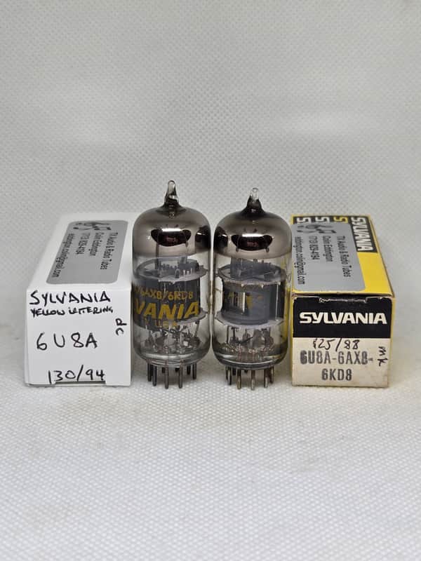 Sylvania 6U8A Gray Plate Matched (3.8%/6.3%) Pair NOS ECF82 6U8 image 1