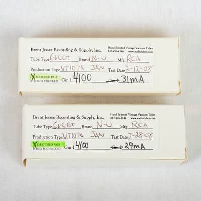 National Union (RCA) 6V6 Power Tubes - Matched Pair image 1