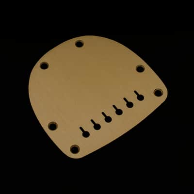HERAD Jazzmaster/ Jaguar Hardtail Conversion Plate. Regular Break Angle. Gold Anodised Aluminium. Anodized Jag JM. Suits Fender/ Squier image 4