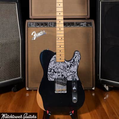 2020 Fender MIM Brad Paisley Esquire Road Worn Black Sparkle image 3