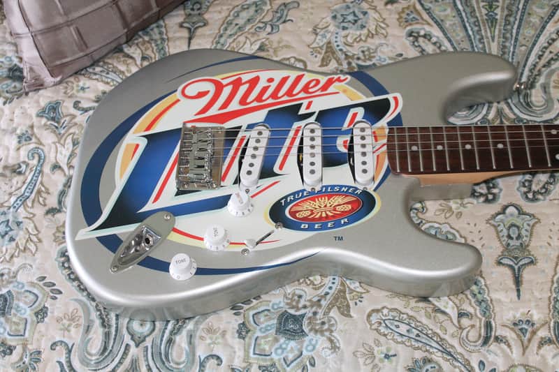Fender Squier Miller Beer Stratocaster Miller Lite beer logo model show piece image 1