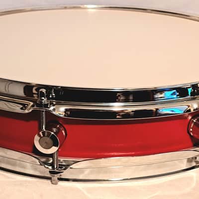 MARTIAL PERCUSSION Custom Maple Piccolo Snare Drum  w/ rings 2023 - Satin Red Burst image 4
