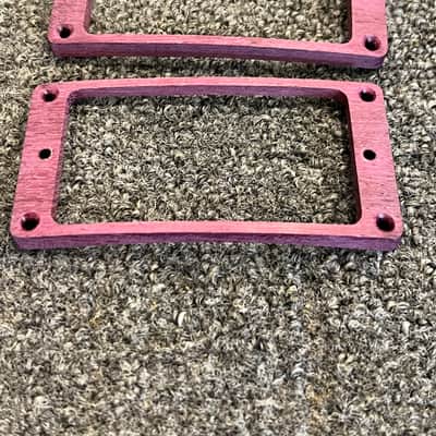 Guilford Purple Heart Wood Gibson Les Paul pickup rings and back plate w truss rod cover - Purpleheart image 2
