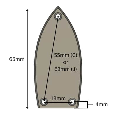 Custom Gretsch Truss Rod Cover - Gold (53mm hole spacing) image 2