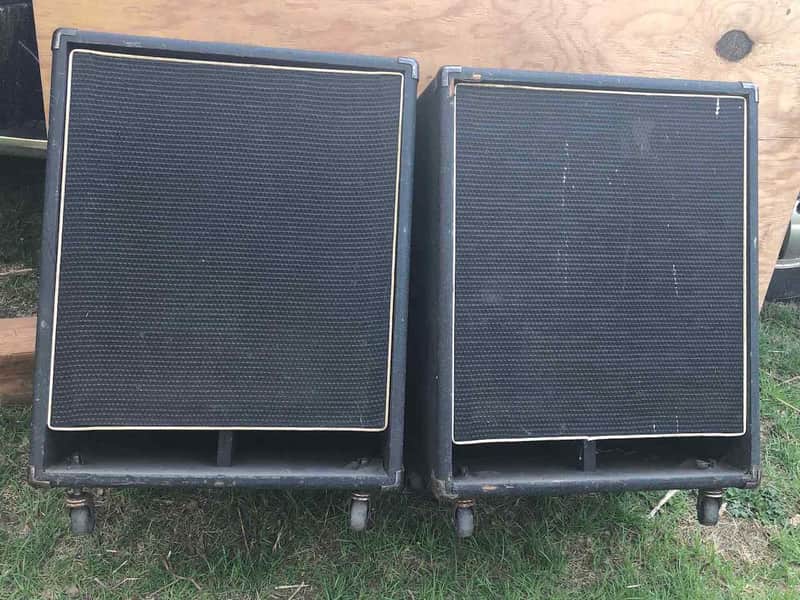 Vintage Kustom PA Cabinet Bass Bins 15" Ported Wheeled Solid Plywood image 1