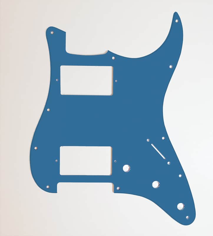 Carmedon Electronics Stratocaster Pickguard HH 2021 Crystal Lake Placid Blue image 1