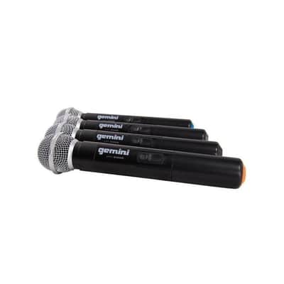 Gemini UHF-04M 4-Channel Handheld Wireless Microphone - 150' Range, Quad UHF image 2