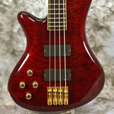 Left Handed 2006 SCHECTER Elite-4 NT Bass Guitar - Cherry QMT image 3
