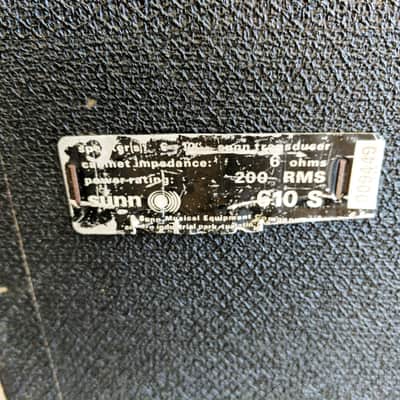Early 70's Sunn 610s 6x10” Speaker Cabinet, Eminence Speakers, Casters, Guitar/Bass, Angled Baffle image 8