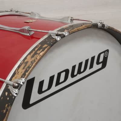 Ludwig 26x14 Convereted Marching Bass Drum - Red image 11