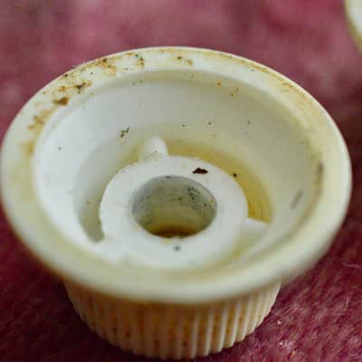Vintage 1960's Fender Jazzmaster Knob Set PRE-CBS Volume Tone Knob Slab board Clay dot JM image 11