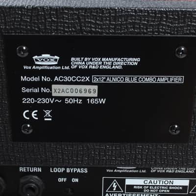 2008 Vox AC30CC2X Custom black blue alnico image 7