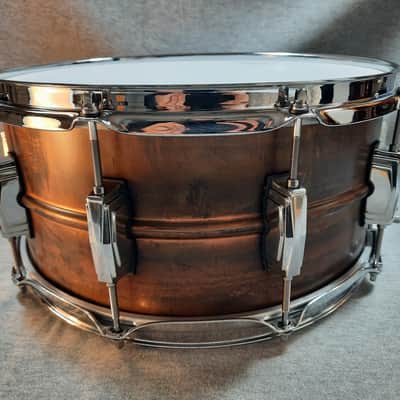 Ludwig LC663 Copper Phonic 6.5x14" 10-Lug Snare Drum - Raw Copper image 2