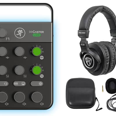 Mackie M Caster Live Streaming Podcasting Smartphone/USB FX Mixer + Headphones image 1