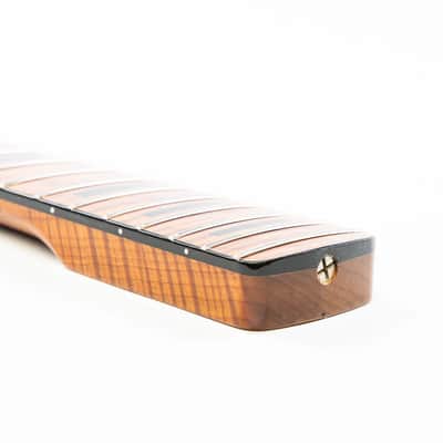 Allparts TMSWYR-RF Select Tribute Series "Tom Sawyer" Replacement Jazz Bass Neck AAA+ Roasted Flame Maple - Licensed by Fender image 5