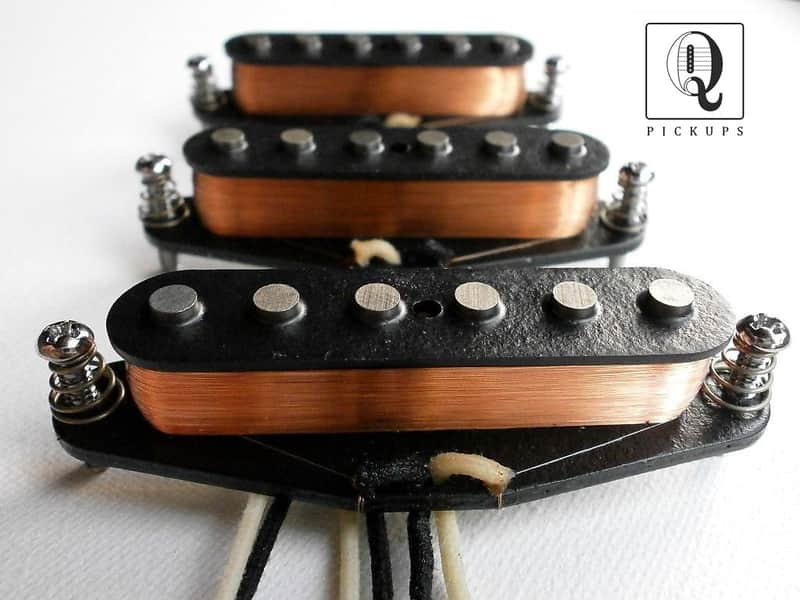 Stratocaster Mixed Magnets HOT Bridge Alnico 2/5 Custom Guitar Pickups Set by Q pickups Strat image 1