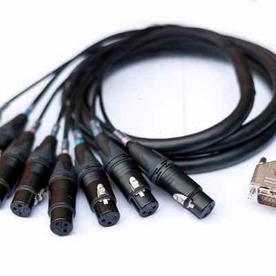 Mogami Multicore DB25 D-Sub Analog Tascam Loom Black to Neutrik NC3FXX XLR Female 1 Meter Long image 2