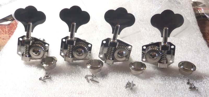 Hipshot® HB1 Am Classic Bass Tuners~27:1 Ratio~Clover Key~Nickel~3+1 Music Man Bass~USA~New image 1