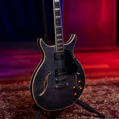 Washburn SH35TB Wing Series Semi Hollow Electric Guitar w/Gigbag, Trans Black image 14