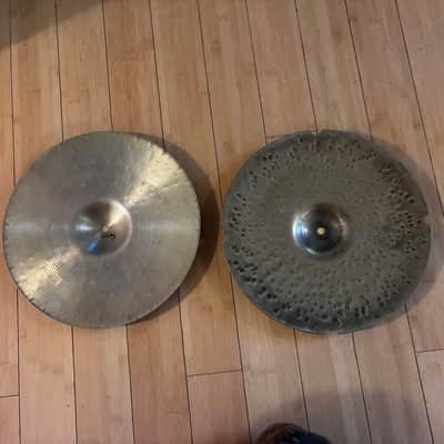 Zildjian 14" K Combo Hi Hats w/ notched K Custom Bottom RARE Z 1980s image 4